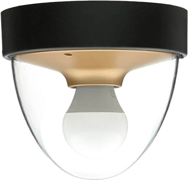Licht-Erlebnisse Deckenlampe für das Badezimmer, rund, Schwarz-Gold, Durchmesser: 18 cm, IP44, E27 - Bild 1