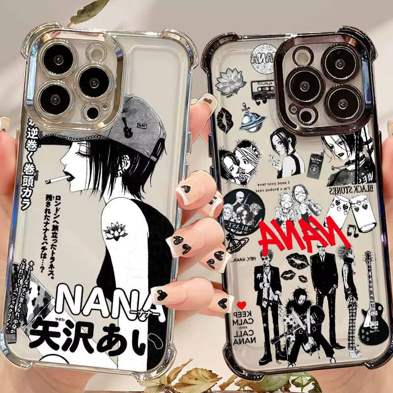 Anime NANA Handyhülle für iPhone 17 AIR 16E 16 15 14 13 12 11 XS Pro Max mini Plus sturzsicher und galvanisiert - Bild 2
