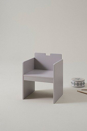 Jotex THRONUS Kinderstuhl in Grau aus Holz und MDF, minimalistisches Design - Bild 1