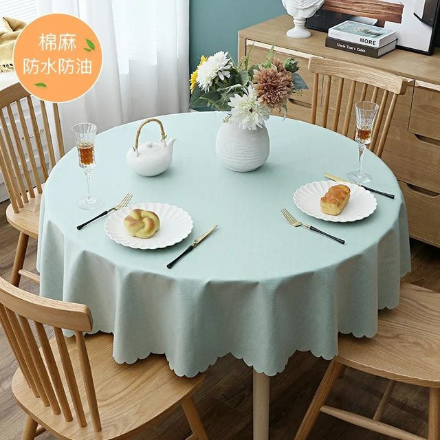 Wasserdichte runde Tischdecke aus PVC von Proud Rose in Grün, Durchmesser: 120 cm - Bild 1