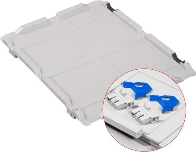 PROREGAL SuperSparSet 16x Eurobox NextGen Grip mit Scharnierdeckel und blauen Schiebeschnappverschlüssen, Grau, H x B x T: 12 x 30 x 40 cm, 11 Liter - Bild 1