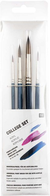 Rico Design Pinsel Art School Acryl Set mit synthetischen Borsten in Blau - Bild 1