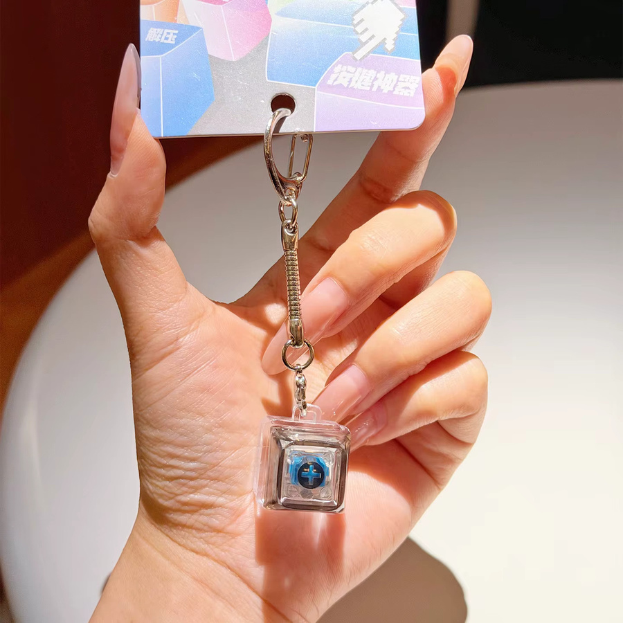 Jinnew Mechanischer Tastatur-Schalter Schlüsselanhänger, Transparenter Fidget-Schlüsselanhänger - Bild 2