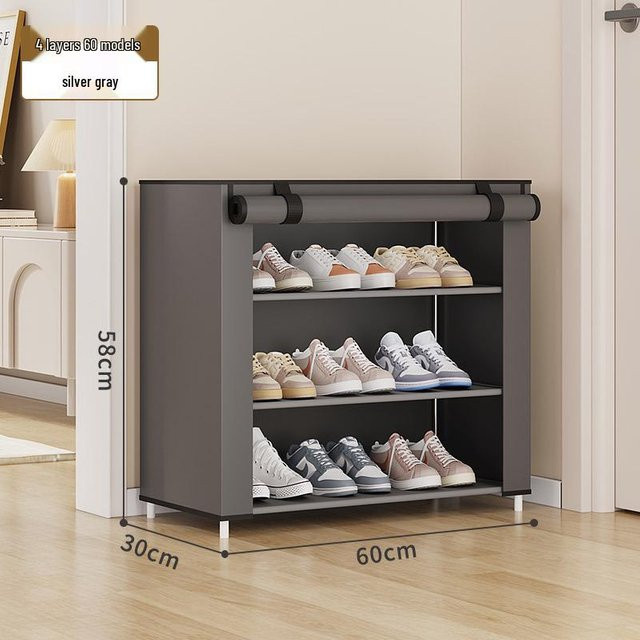 Staubdichtes mehrschichtiges Schuhregal von the BAY in Grau aus Metall für Flur und Innenbereich - Bild 1