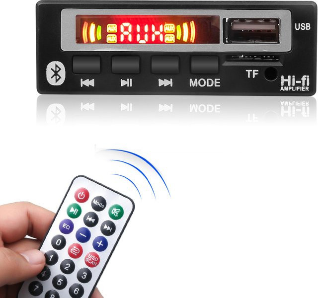 Kebidumei Bluetooth 5.0 Autoradio-Modul mit Farbbildschirm, USB, TF und FM Musik-Player in Schwarz - Bild 1