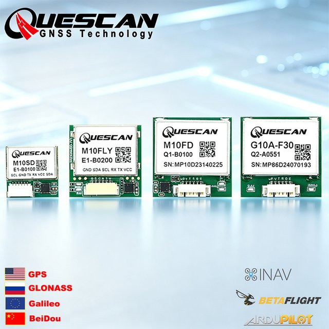 QUESCAN 10Hz M10 GPS GNSS Kompassmodul für FPV-Drohnen-Flugsteuerung kompatibel mit ArduPilot Betaflight INAV Galileo GLONASS BeiDou - Bild 1