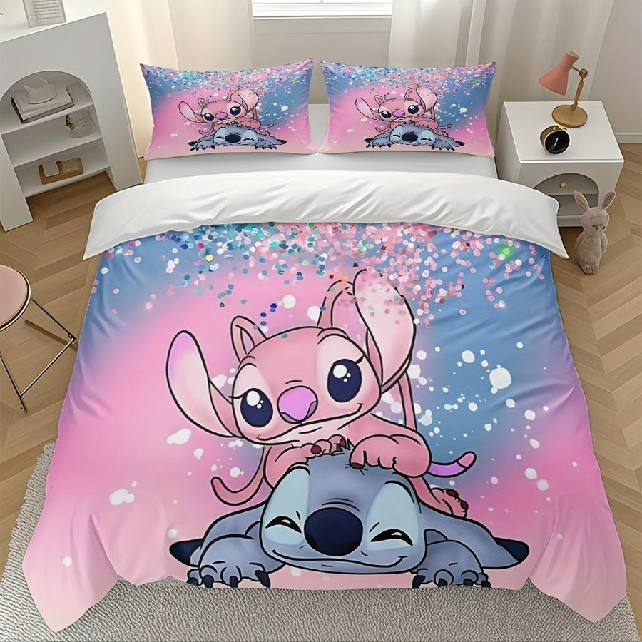 Gu Tao Bettwäscheset Stitch Cartoon Design, 3-teilig, Mehrfarbig, B/H: 240 x 220 cm - Bild 1
