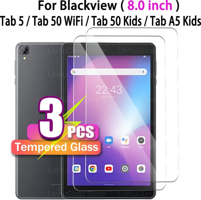 Blackview Displayschutzfolie aus gehärtetem Glas für Tab 5 und Tab 50 WiFi, 8,0 Zoll, 9H kratzfest, HD klar und anti-fingerabdruckbehaftet - Bild 1