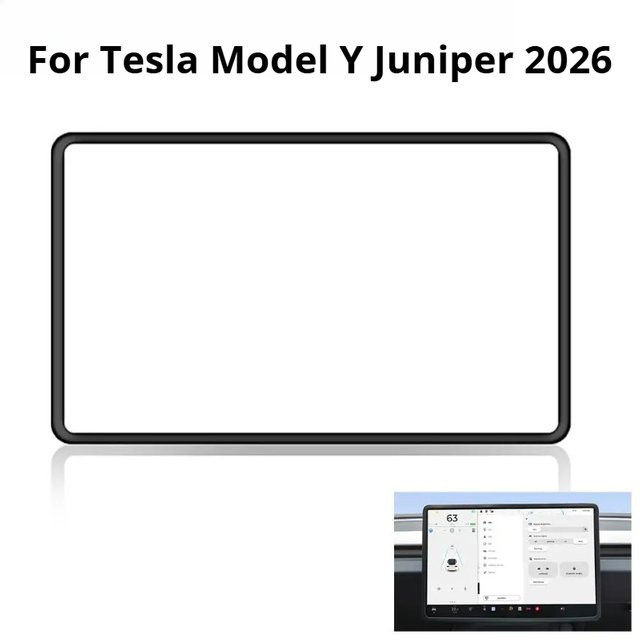 Tesla Bildschirmschutzrahmen und Display-Randabdeckung für Model Y Juniper 2026, Schwarz - Bild 1