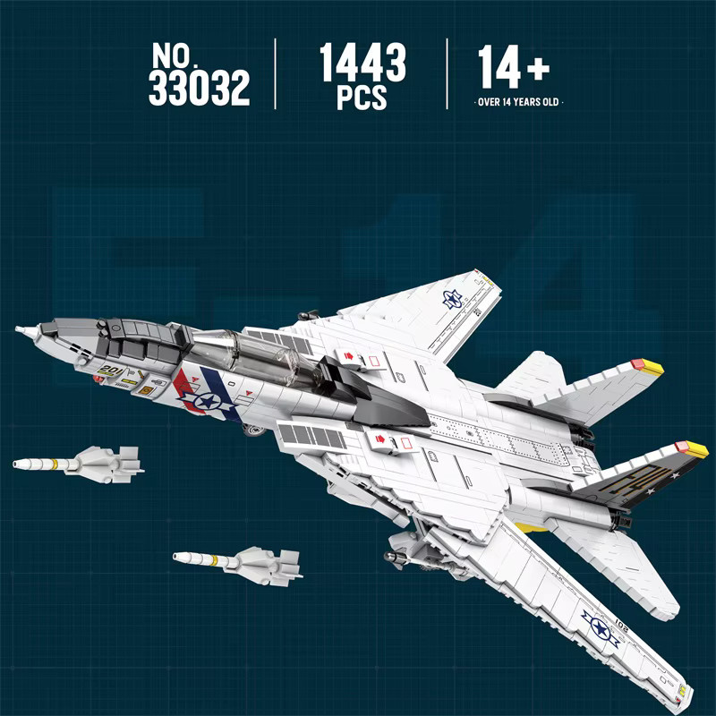 AMAZINGBLOKS Militär-Tomcat F14 Kampfflugzeug, Bausatz, 1443 Teile, ab 14 Jahren - Bild 4