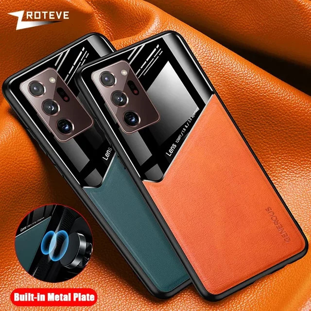 Zroteve Leder Textur Schutzhülle für Samsung Galaxy Note 20 Ultra, Note 20, Note 10 Plus und Note 10 in Orange - Bild 1