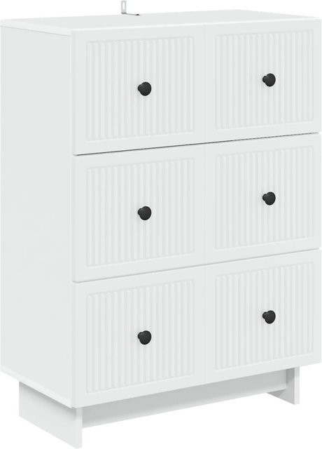 vidaXL Schubladenschrank in Weiß im Retro-Design aus Holzwerkstoff, B/T/H: 66 x 34,5 x 90 cm - Bild 1