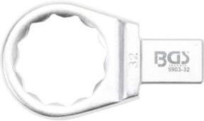 BGS Einsteck-Ringschlüssel 6903-32 aus Chrom-Vanadium in Silber, Größe 32 mm mit Aufnahme 14 x 18 mm - Bild 1