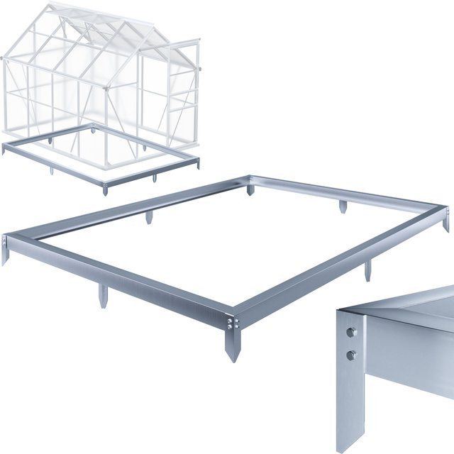 Stahlfundament für Gewächshaus von GARDEBRUK, verzinkt, Farbe: Silber, B/T/H: 250 x 190 x 12 cm - Bild 1
