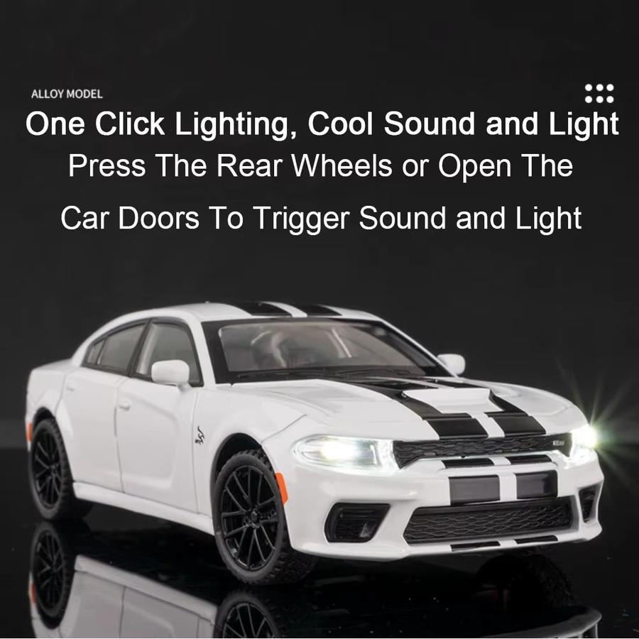 MAKEDA Challenger Hellcat Ladegerät, Spielzeugautomodell, 1:32, Metall, mit Licht und Sound - Bild 1