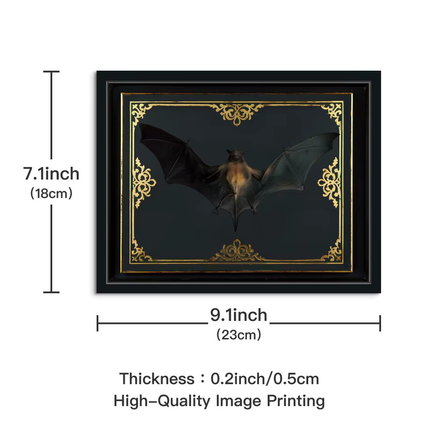 Putuo Decor Holzgemälde mit Fledermaus-Motiv als Hängeschild zur Wanddekoration - Bild 3