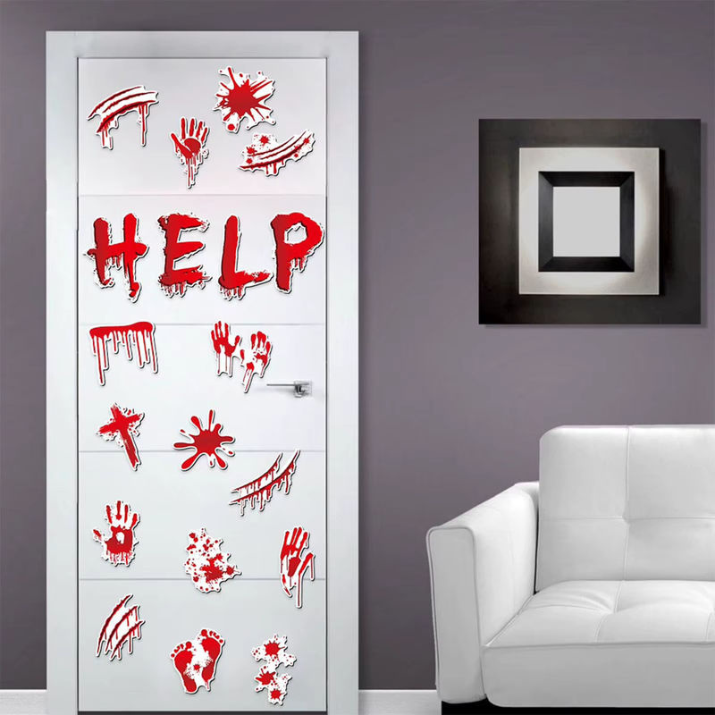 Halloween Kühlschrankmagnete und Aufkleber in Rot mit Horror-Design für deine Party-Dekoration - Bild 4