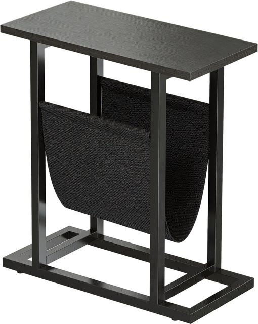 HOMCOM Beistelltisch mit Stofftasche und Stahlrahmen in Schwarz, B/T/H: 49 x 19 x 55 cm - Bild 1