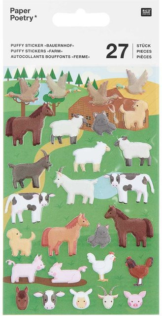 Rico Design Paper Poetry 3D Sticker Bauernhof - Bild 1
