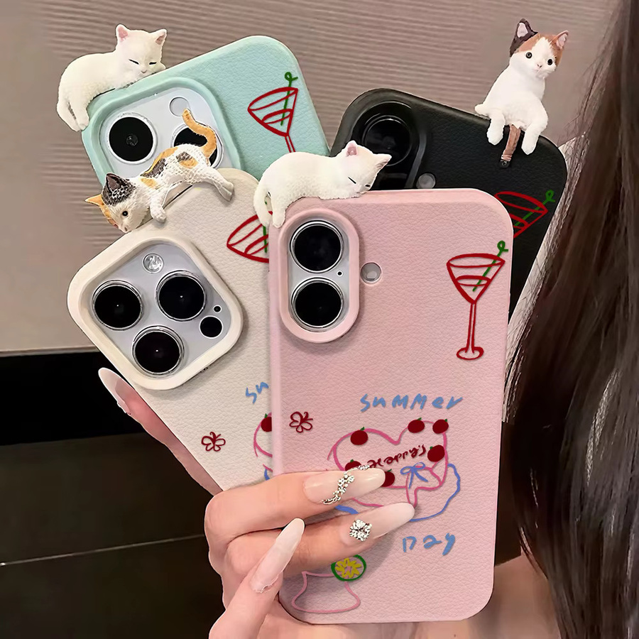 Stoßfeste 3D-Katzen-Cartoon Schutzhülle für dein Apple iPhone 15 und iPhone 14 - Bild 6