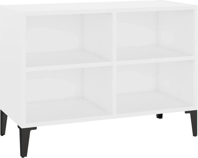 vidaXL TV-Schrank in Weiß mit Metallbeinen im Industriestil, B/T/H: 69,5 x 30 x 50 cm - Bild 1