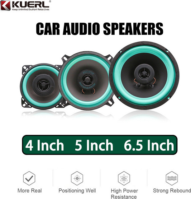 KUERL HiFi Koaxial Auto Lautsprecher Full Range Subwoofer in Schwarz - Bild 1