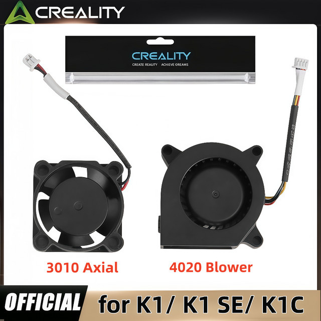 Creality K1-Serie Extruder-Lüfter-Set: DC 24V 4020 Gebläselüfter und 3010 Axiallüfter für K1, K1C und K1 MAX 3D-Drucker in Schwarz - Bild 1