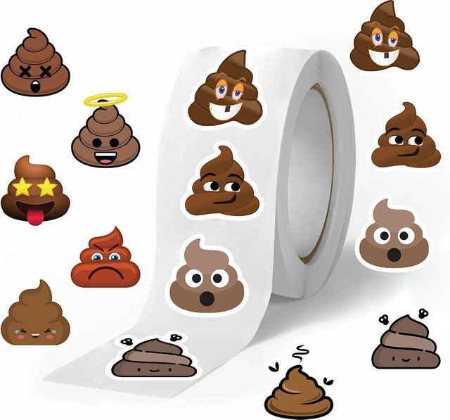 YourLife Store Washi-Tape mit lustigem Poop-Motiv in Multicolour für Tagebuch, Basteln und Dekoration, 500 Stück pro Rolle - Bild 1