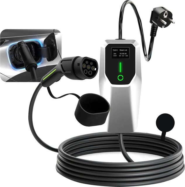 Junsun EV Ladegerät 3,5 kW mit 8 m Type 2 Kabel, 1-phasig, 6-16A - Bild 1