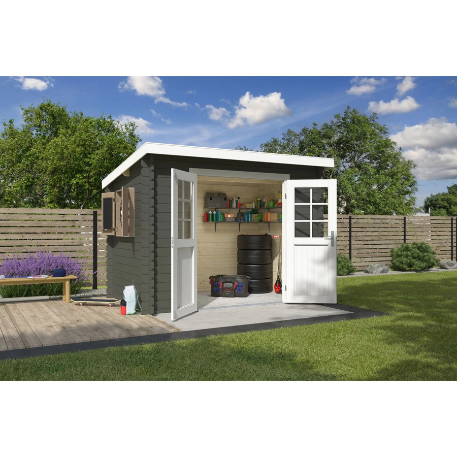 Lasita Gartenhaus San Jose Maja in Grüngrau mit Flachdach B/H/T: 295 x 211 x 213,1 cm - Bild 2