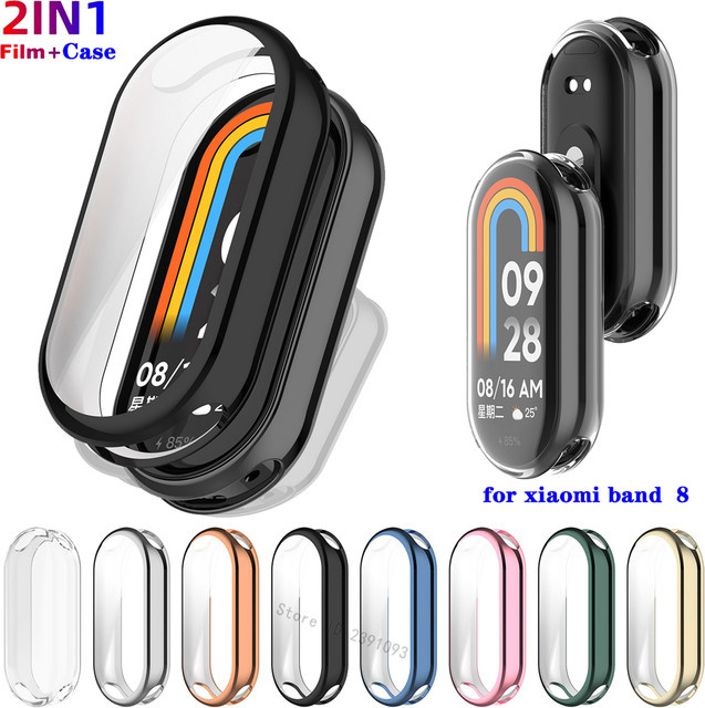 Xiaomi TPU Schutzhülle für Mi Band 8 mit Vollabdeckung und Screen Protector in Transparent - Bild 1