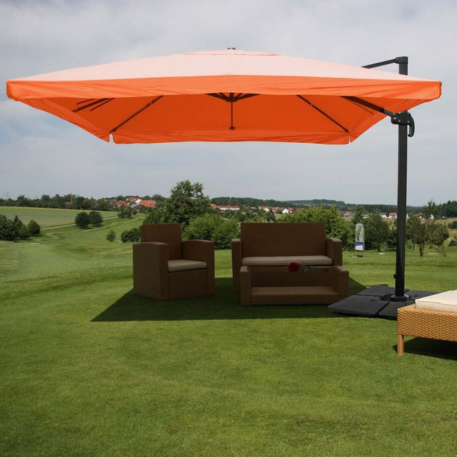 Gastronomie-Ampelschirm MCW A96 in Terracotta mit Ständer, B/T/H: 300 x 400 x 500 cm - Bild 1