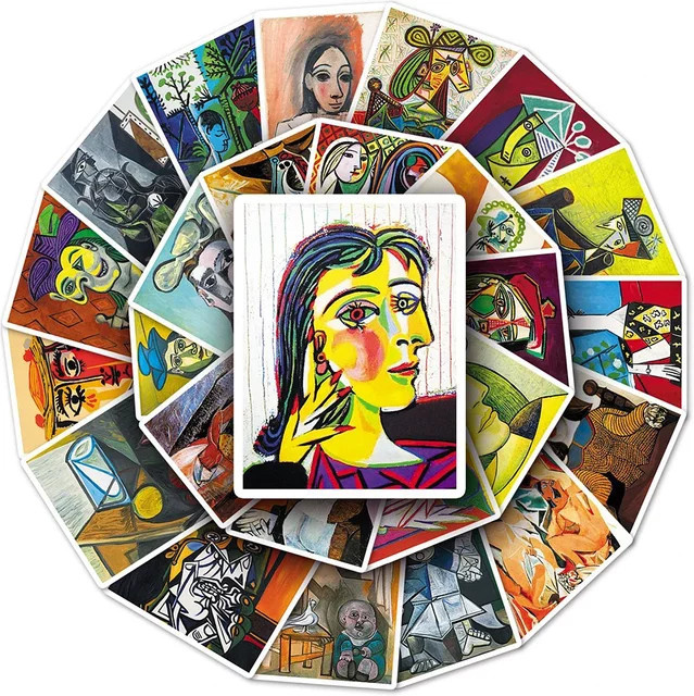 GOGOTU Picasso abstrakte Kunst Malerei Aufkleber, 50-teiliges Set - Bild 1
