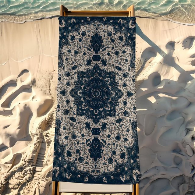 JMG Household Supplies Persisches Kunst-Strandtuch in Blau, B/H: 40 x 70 cm - Bild 1