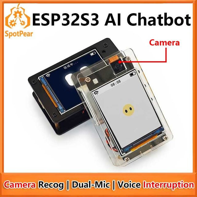 Spotpear DeepSeek KI-Sprachchat-Roboter ESP32 S3 Entwicklungsboard mit Kamera-Objekterkennung und Dual-Mikrofon für Xiaozhi - Bild 1