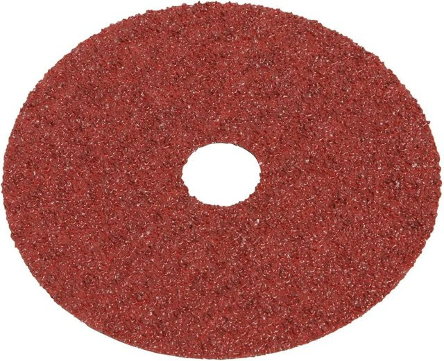 LUX-TOOLS Fiberscheibe für Metall, Durchmesser: 125 mm, Körnung 24, Farbe: Rot - Bild 1