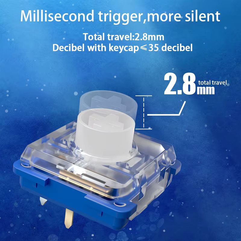 Kailh Deep Sea Silent Low Profile Mechanische Tastaturschalter in Blau - Bild 2