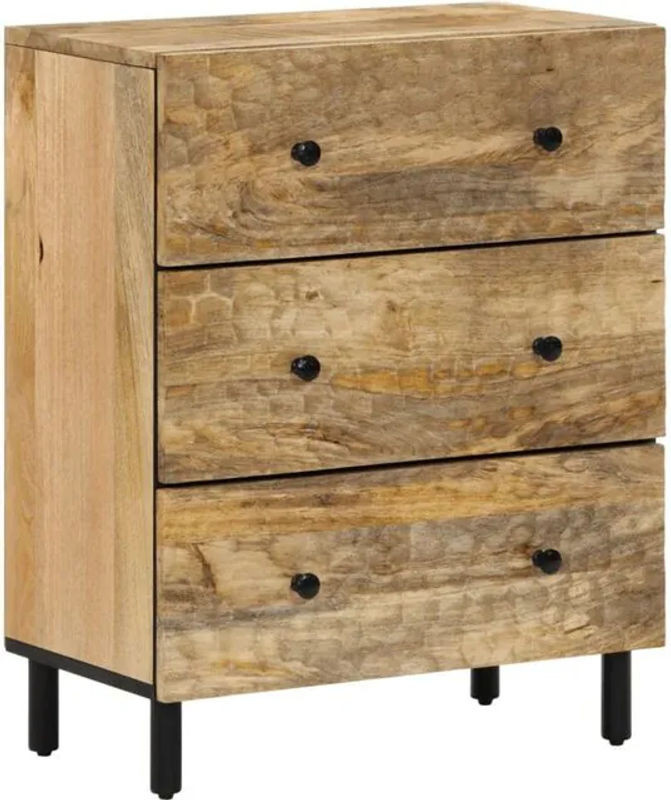 Beistellschrank aus Massivholz Mango von vidaxl im Industrial Design, Farbe Braun/Natur, B/T/H: 60 x 33 x 75 cm - Bild 1