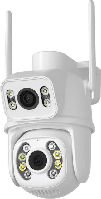 LS VISION 8MP 4K PTZ Wifi Außenüberwachungskamera mit Dual Objektiv und Dual Screen, Ai Human Detect und Auto Tracking, iCSee App, Weiß - Bild 1