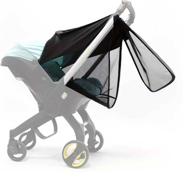 Doona Sonnenschutz und Moskitonetz für Autositz in Schwarz und Multicolour mit UV-Schutz und atmungsaktivem Material - Bild 1