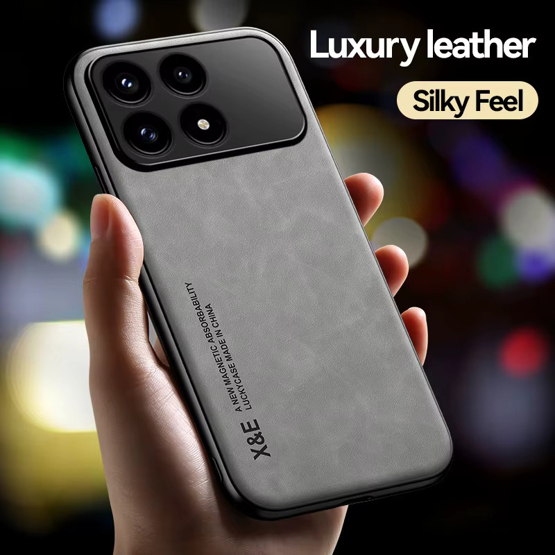 Luxuriöse Leder-Handyhülle Fanda für Xiaomi Mi POCO F8 PRO 5G und POCO F8 Ultra in Grau - Bild 2