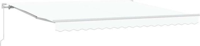 vidaXL Einziehbare Markise in Weiß aus Polyester und Aluminium, B: 400 cm, T: 300 cm - Bild 1