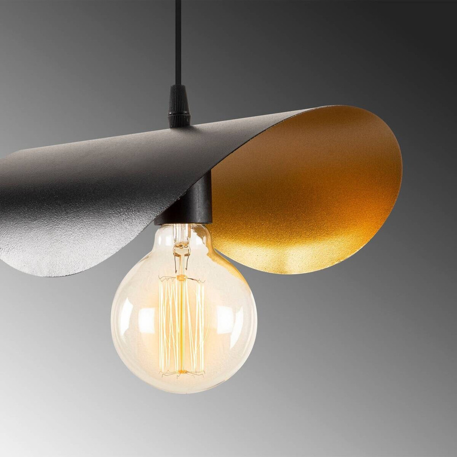 Opviq Pendelleuchte Sivani modern in Schwarz und Gold, E27, B/H/T: 30 x 106 x 17 cm - Bild 2