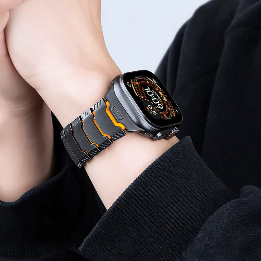 LuLuTom Uhrenarmband Titan, Silikon, Schwarz, Unisex - Bild 2
