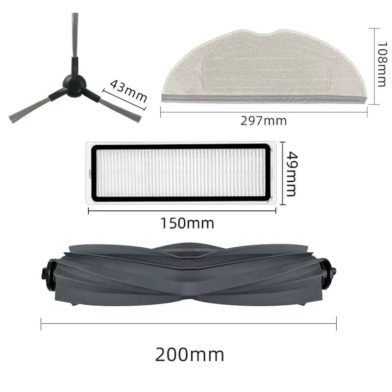 HIKSIT Ersatzteil-Set mit Bürste, Hepa-Filter und Wischtuch passend für Dreame Mova S10, Trouver S10, Mova S10 Plus und Trouver S10 Plus - Bild 2