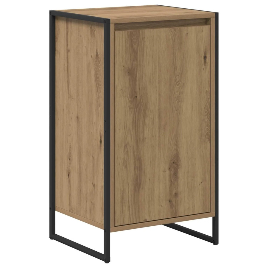 vidaXL Sideboard im Industrie-Design aus Holzwerkstoff und Stahl in Eiche Braun, B/T/H: 43 x 36 x 75,5 cm - Bild 2
