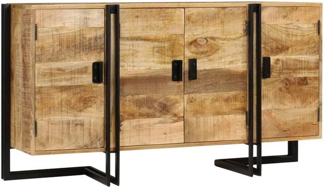 vidaXL Sideboard aus massivem Mangoholz in Braun im Industrie-Stil, B/T/H: 150 x 40 x 80 cm - Bild 1