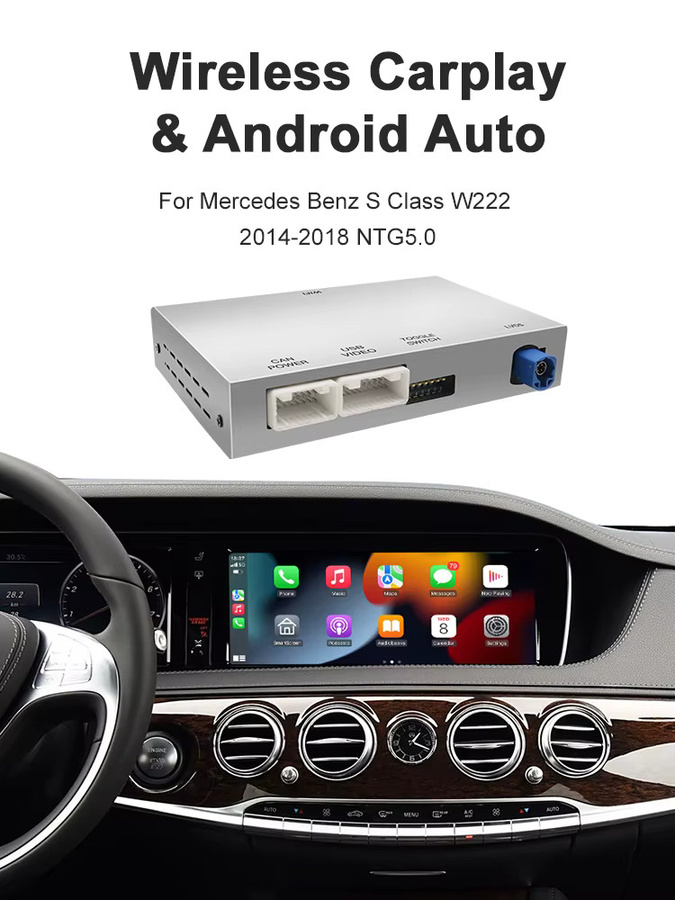 REEIIO Drahtloses CarPlay und Android Auto Interface mit Mirror Link und AirPlay für Mercedes Benz S-Klasse W222 (2014-2018) NTG 5.0 - Bild 6