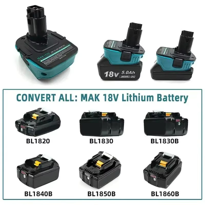 Makita MAK1820 Akku-Konverter-Adapter für 18 V Lithium-Ionen-Akkus der BL-Serie zur Nutzung mit Dewalt 18 V Elektrowerkzeugen - Bild 5