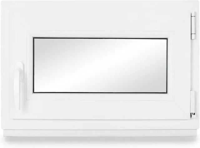 Neruli Kellerfenster aus Kunststoff in Weiß mit schwarzer Dichtung, Dreh-Kipp-Funktion, 2-Fach-Glas, B: 95 cm, H: 95 cm - Bild 1